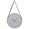 Decorative Contemporary Metal Wall Clock Marble Look Face, Gold Rim and Handles with Hanging Band, for Dining, Living Room, or Kitchen